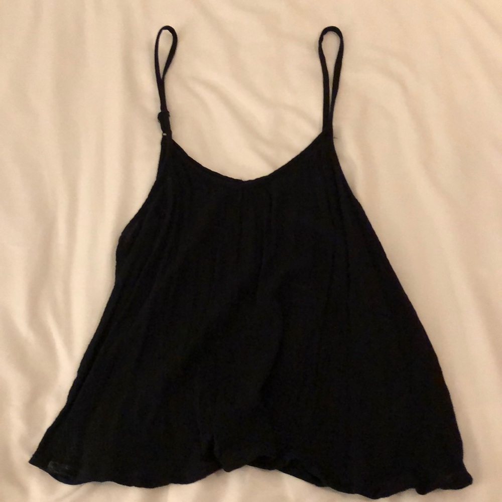 black spaghetti strap crop top.